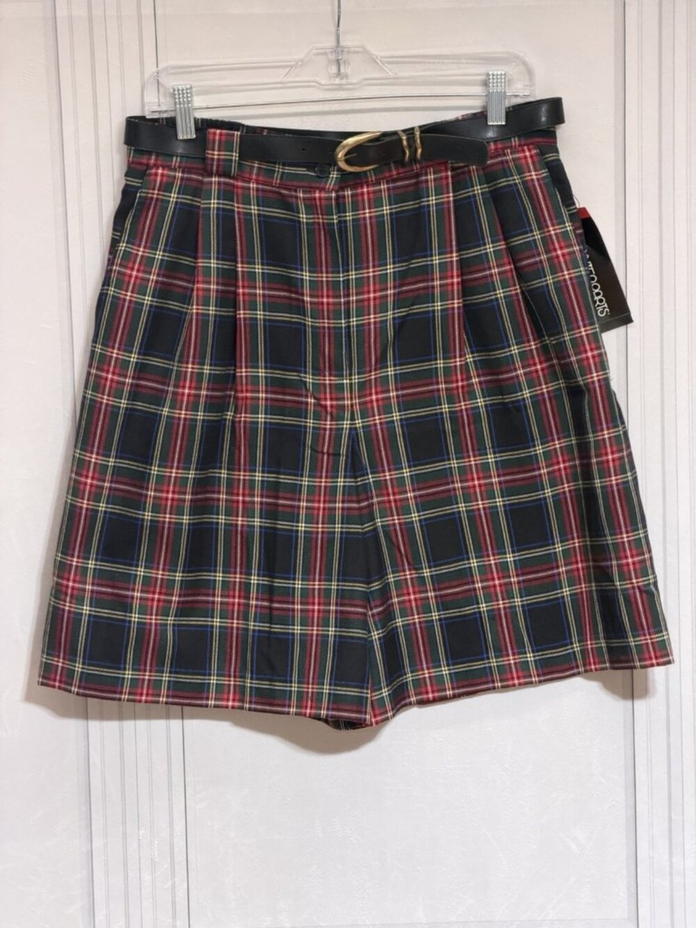 Vintage Counterparts Plaid Pleated Shorts Women’s 14 Preppy Academia NEW NOS